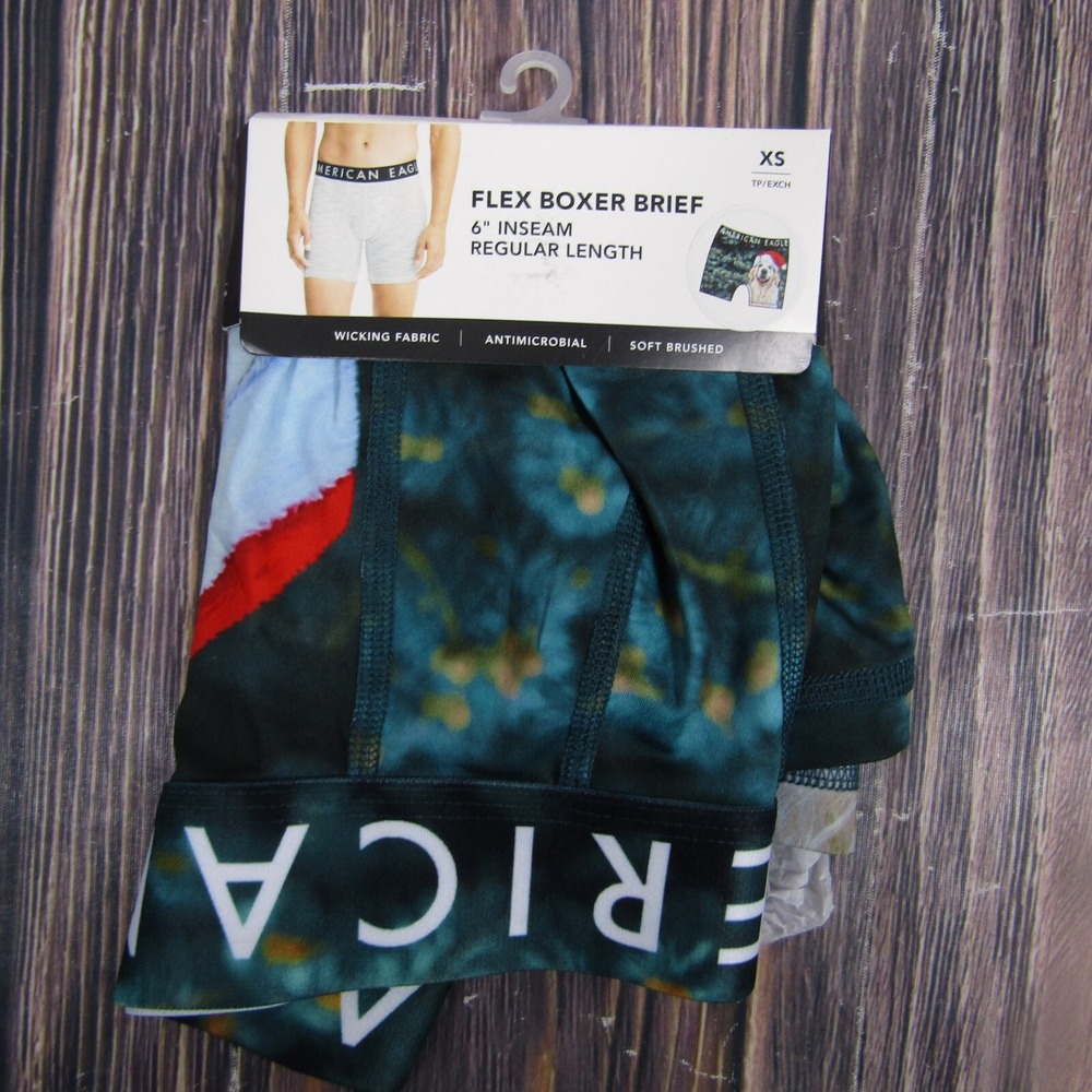 American Eagle NEW NWT Mens XS Boxer Briefs Dog Christmas Xmas Gift Stocking